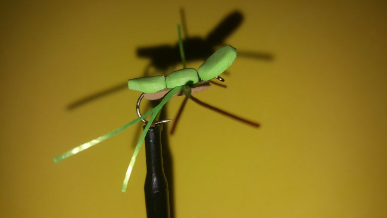 Chartreuse and Brown Foam Spider